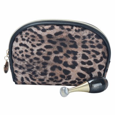 Monogram Leopard Printing Cosmetic Pouch